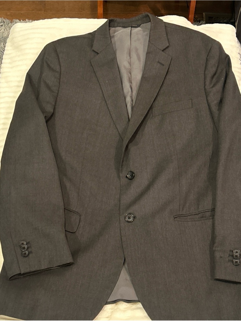 Banana Republic Men's Charcoal Gray Two-Button Suit Jacket 44R 100% Wool LK New